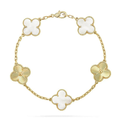 [Royal Jewellery]CLOVER BRACELET 5 MOTIF WHITE MOP PINK GOLD