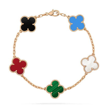 [Royal Jewellery]CLOVER 5 MOTIFS MULTICOLOR  BRACELET