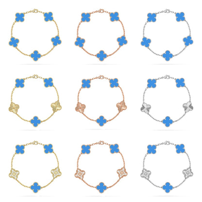 [Royal Jewellery] CLOVER 5 MOTIF BLUE AGATE BRACELET COLLECTION