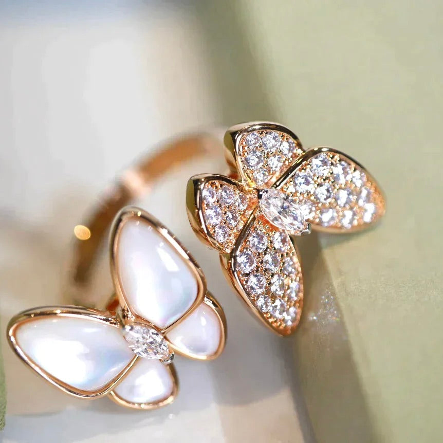 [ROYAL]TWIN BUTTERFLY DIAMOND MOP RING