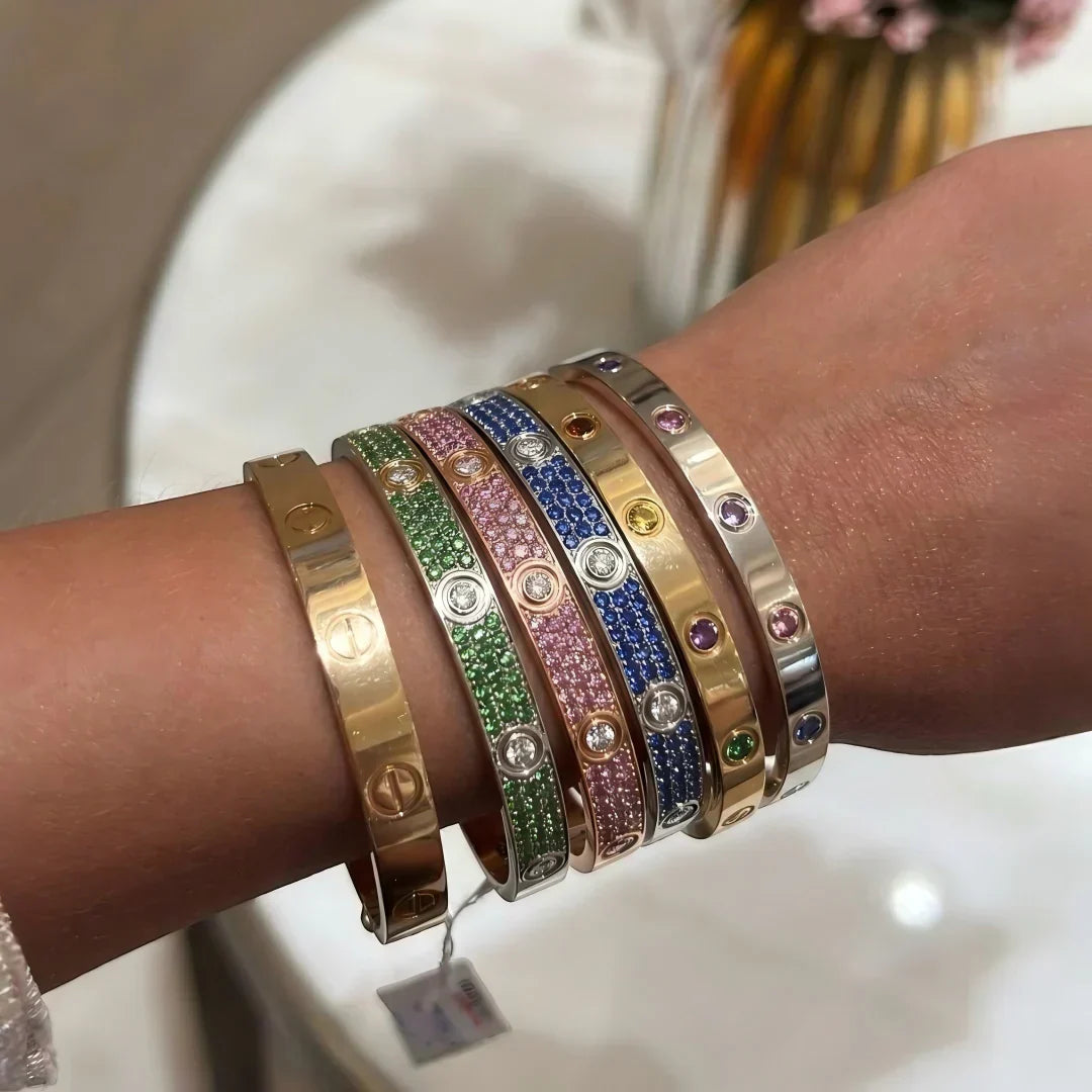 [Royal Jewellery]Classic 6.1mm Love Bracelet 10-Diamond Full Pavé