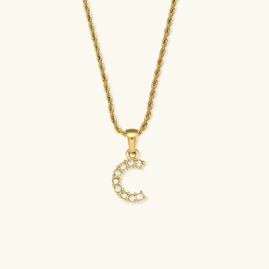 [Royal&Vicky]Maeve Buchstaben Initial Diamant Halskette