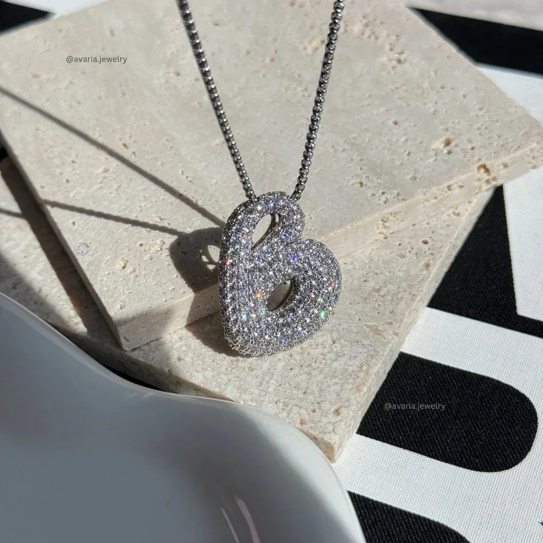 [Royal&Vicky] Bubble-Initialen-Diamantkette