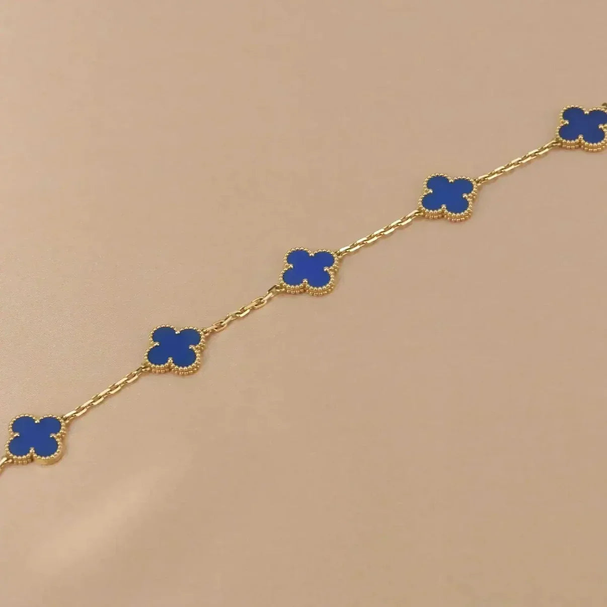 [Royal Jewellery] CLOVER 5 MOTIF BLUE AGATE BRACELET COLLECTION