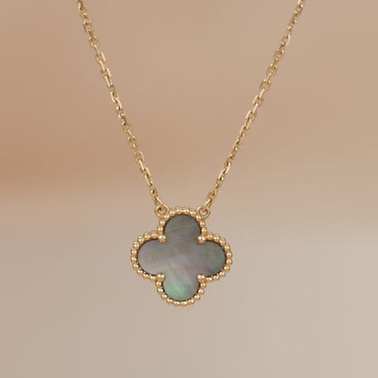 [ROYAL]CLOVER 15MM  GRAY MOTHER OF PEARL NECKLACE