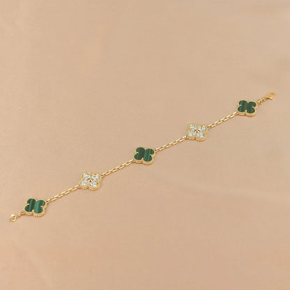[Royal Jewellery] CLOVER 5 MOTIF MALACHITE BRACELET COLLECTION