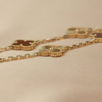 [Royal Jewellery]CLOVER  5 MOTIFS CARNELIAN GOLD BRACELET