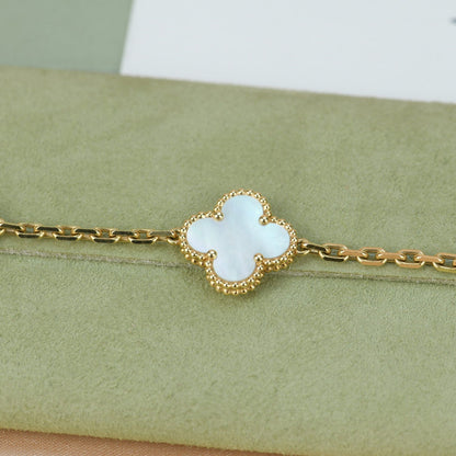 [Royal Jewellery]CLOVER  5 MOTIF WHITE MOP BRACELET