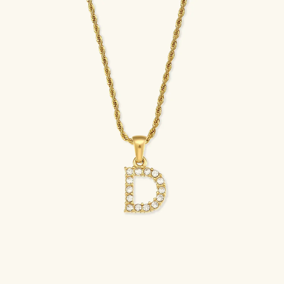 [Royal&Vicky]Maeve Buchstaben Initial Diamant Halskette