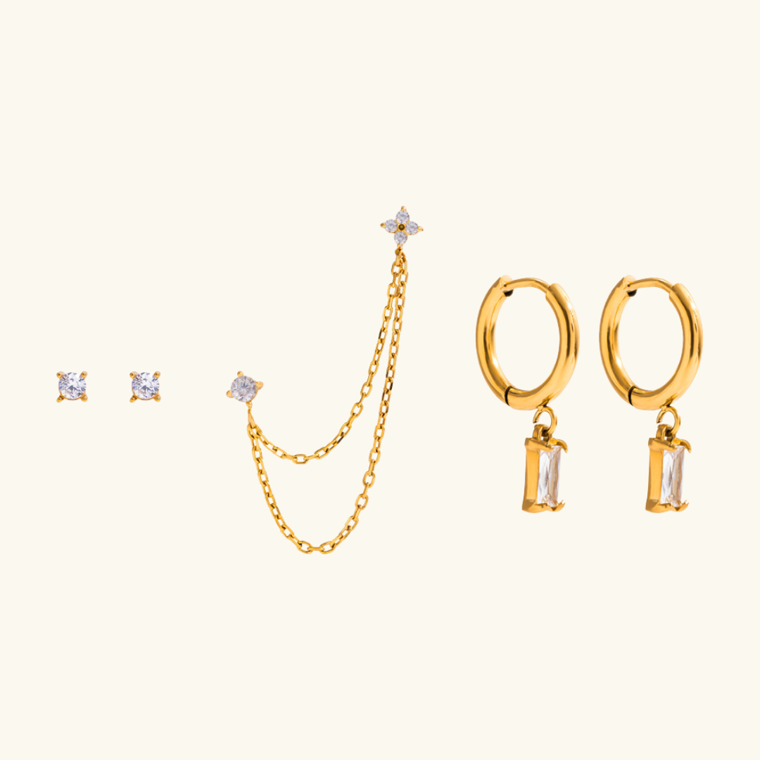 [Royal&Vicky]Dina Essential Diamond-Ohrringe Bundle