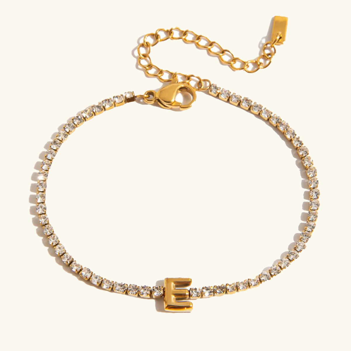 [Royal&Vicky]Avaria Tennisarmband mit Buchstaben-Anhängern
