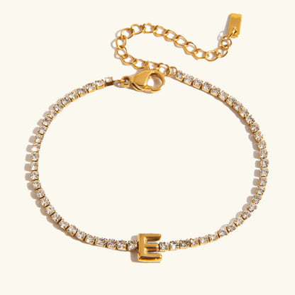 [Royal&Vicky]Avaria Tennisarmband mit Buchstaben-Anhängern