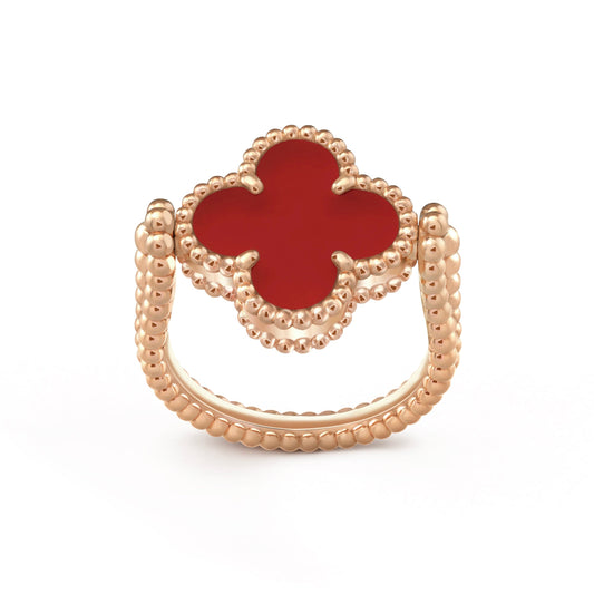 [Royal Jewellery]CLOVER RIVERSIBLE PINK GOLD RING
