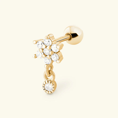 [Royal&Vicky]Roxanne Runde Ohrstecker mit Diamanten auf der Rückseite