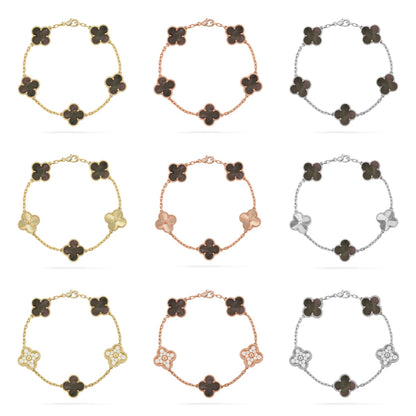 [Royal Jewellery] CLOVER 5 MOTIF GRAY MOP BRACELET COLLECTION