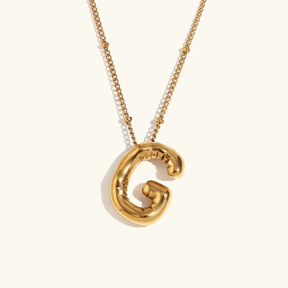 [Royal&Vicky]Goldene Halskette mit Ballon-Initialbuchstaben