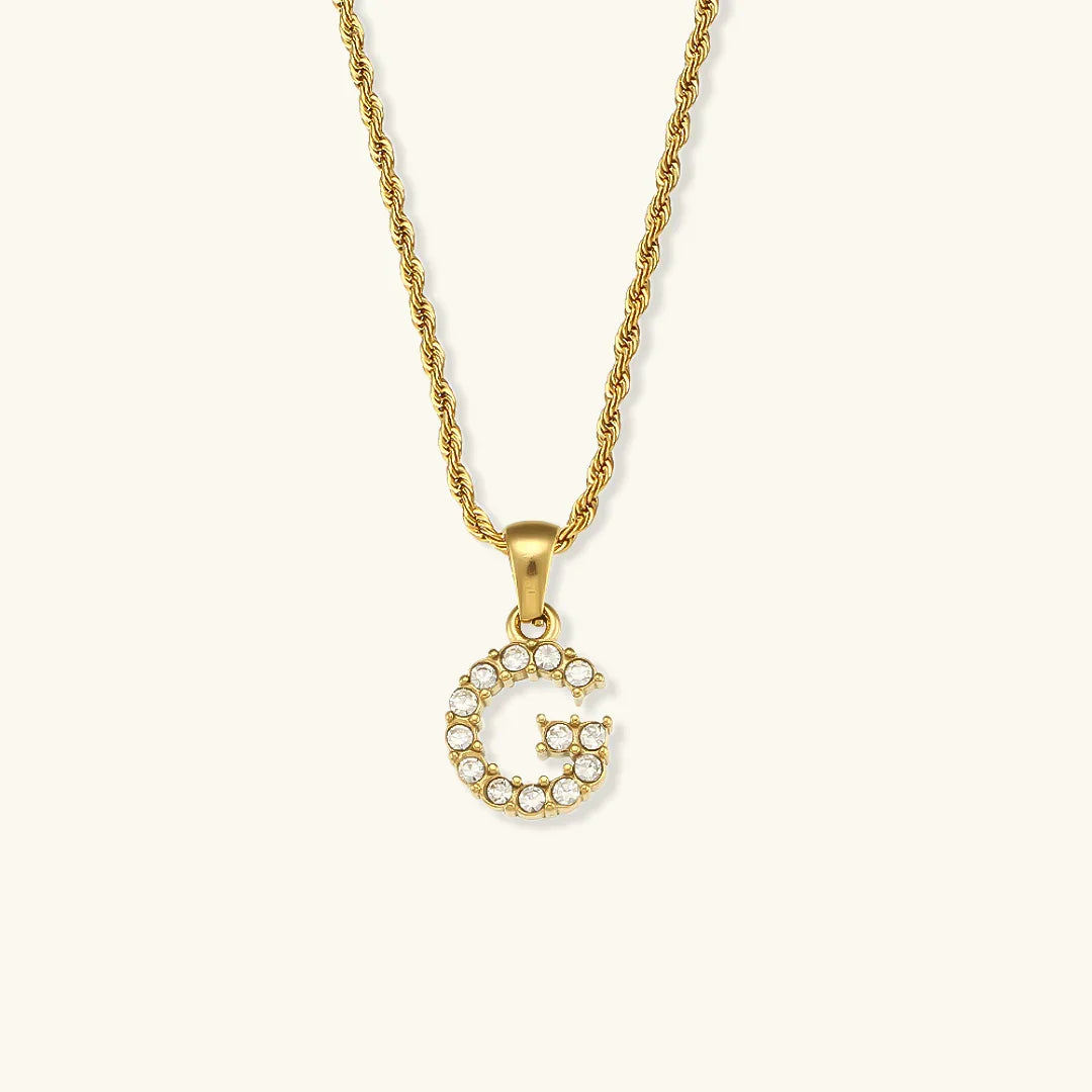 [Royal&Vicky]Maeve Buchstaben Initial Diamant Halskette