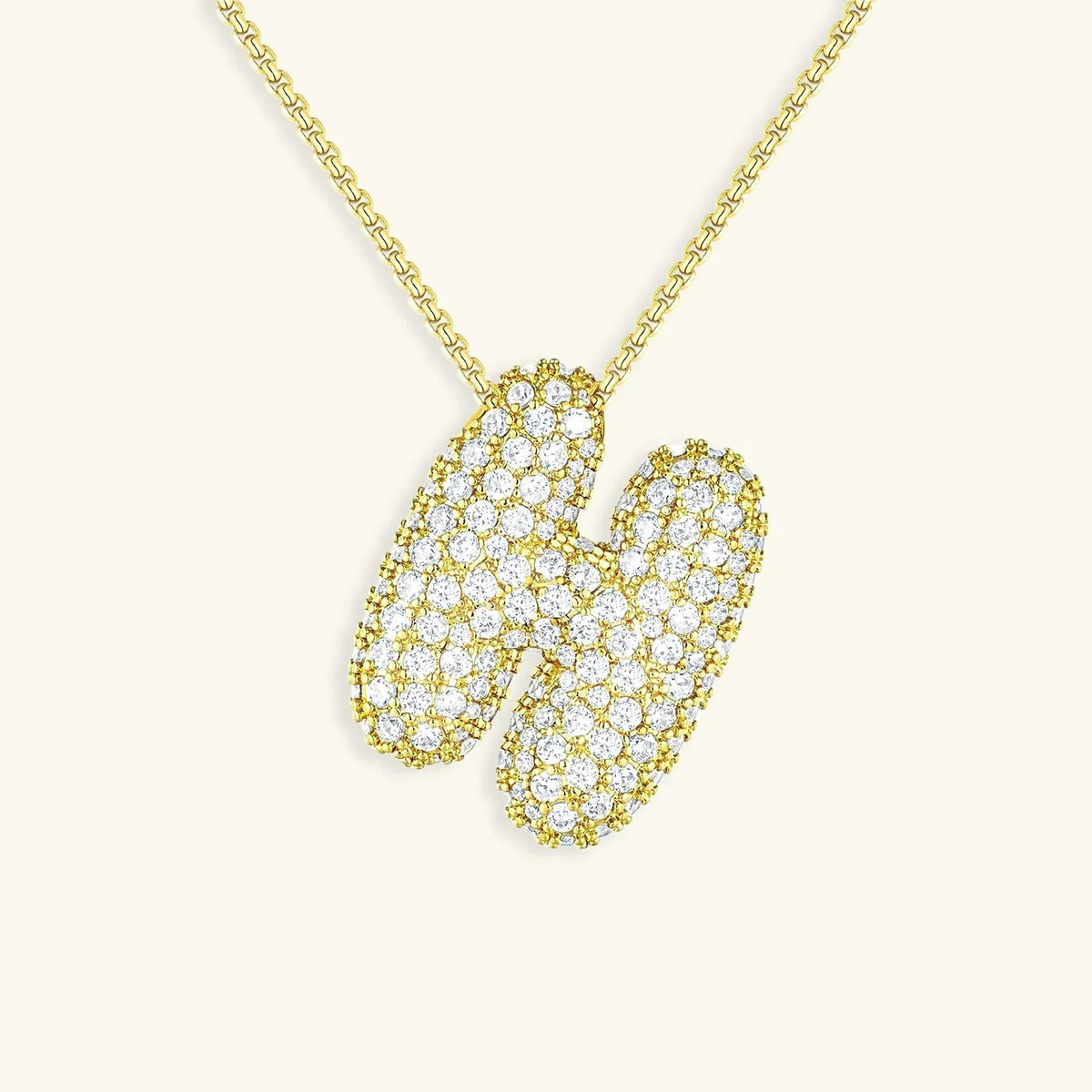 [Royal&Vicky] Bubble-Initialen-Diamantkette