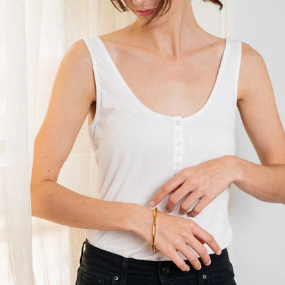 [Royal&Vicky]Asta Gold Paperclip Chain Bracelet