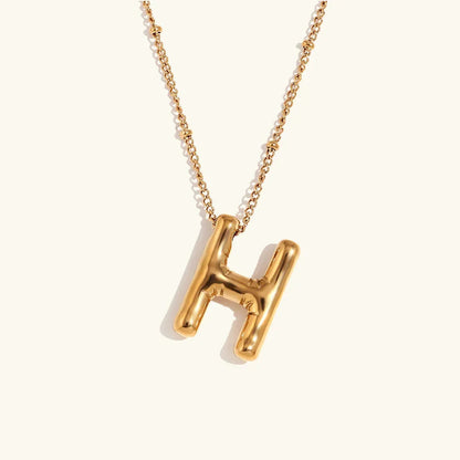 [Royal&Vicky]Goldene Halskette mit Ballon-Initialbuchstaben