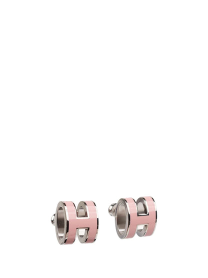 [ROYAL]MINI POP H SILVER EARRINGS PINK