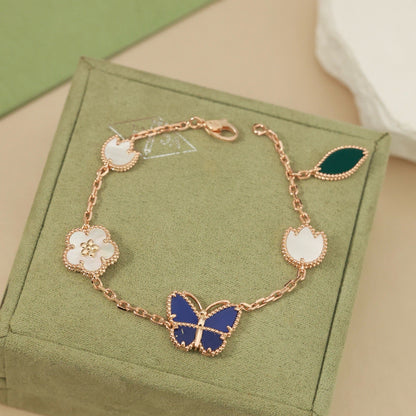 [Royal Jewellery]LUCKY SPRING BUTTERFLY 5 MOTIF BRACELET