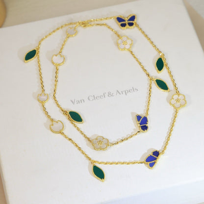 [Royal Jewellery]LUCKY SPRING BUTTERFLY 15 FLOWER NECKLACE