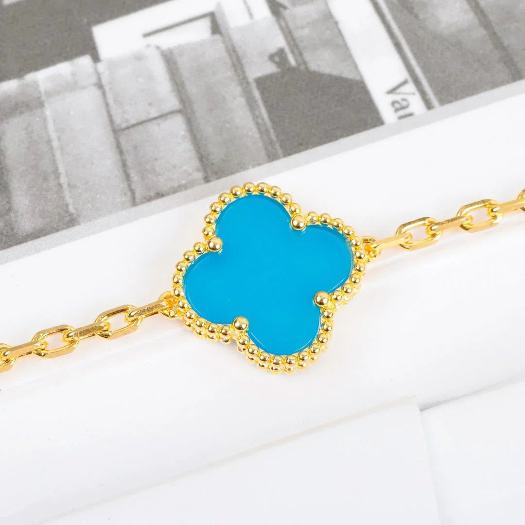 [Royal Jewellery] CLOVER 5 MOTIF TURQUOISE BRACELET COLLECTION