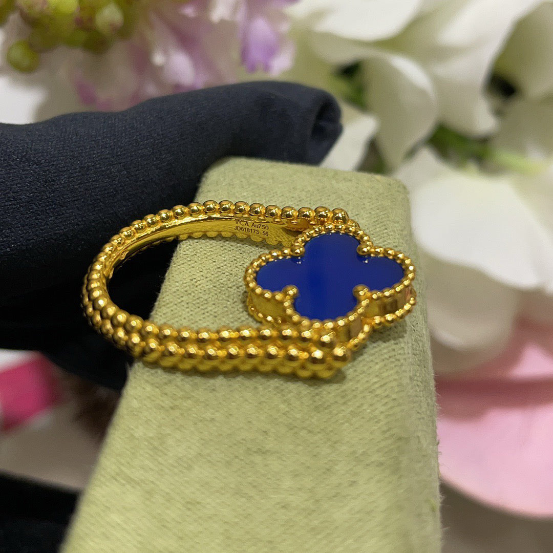[Royal Jewellery]CLOVER RIVERSIBLE BLUE AGATE RING