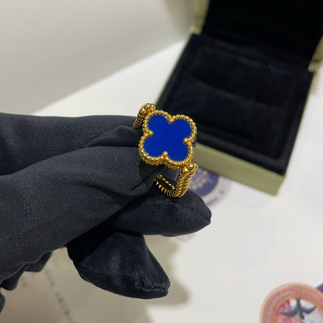 [Royal Jewellery]CLOVER RIVERSIBLE BLUE AGATE RING