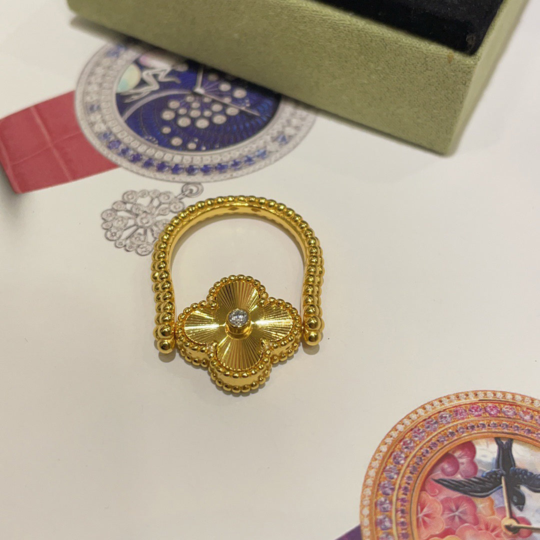 [Royal Jewellery]CLOVER RIVERSIBLE BLUE AGATE RING