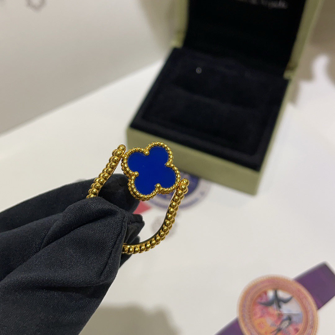 [Royal Jewellery]CLOVER RIVERSIBLE BLUE AGATE RING