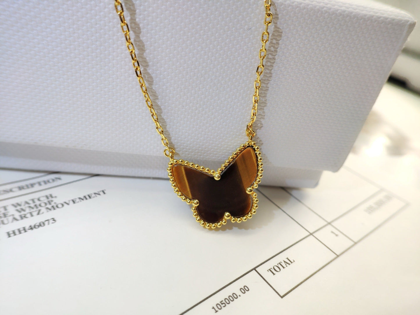 [Royal Jewellery] TIGER__ EYE BUTTERFLY NECKLACE