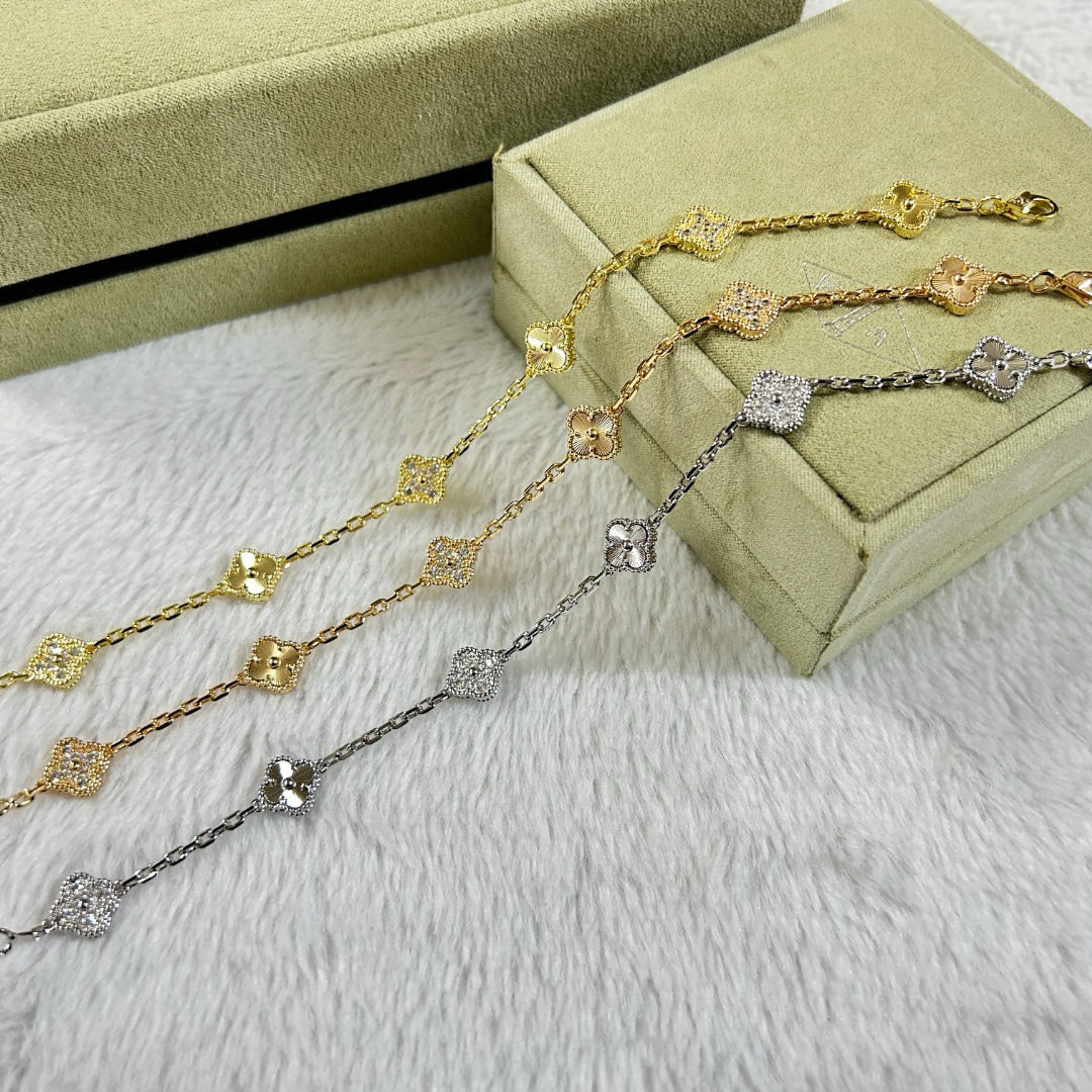 [Royal Jewellery]CLOVER 6 MOTIF DIAMOND LASER BRACELET