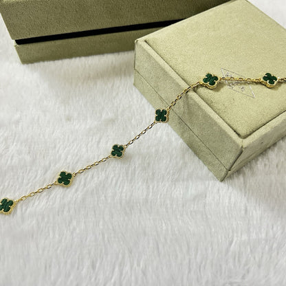 [Royal Jewellery]CLOVER 6 MOTIF MALACHITE BRACELET