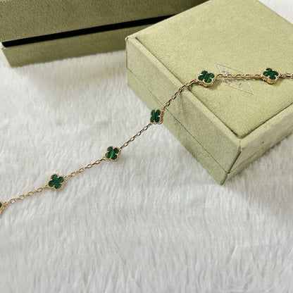 [Royal Jewellery]CLOVER 6 MOTIF MALACHITE BRACELET