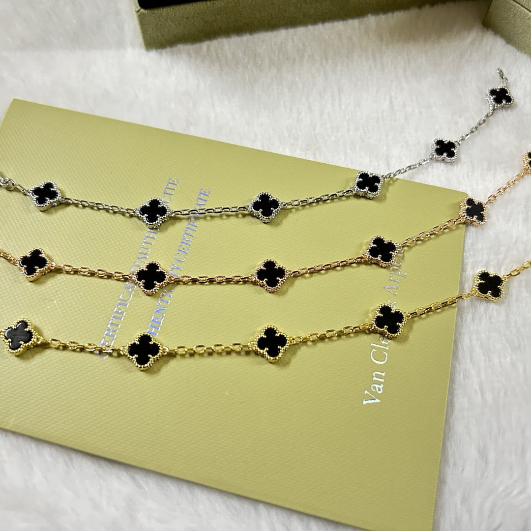 [Royal Jewellery]CLOVER 6 MOTIF  ONYXS BRACELET
