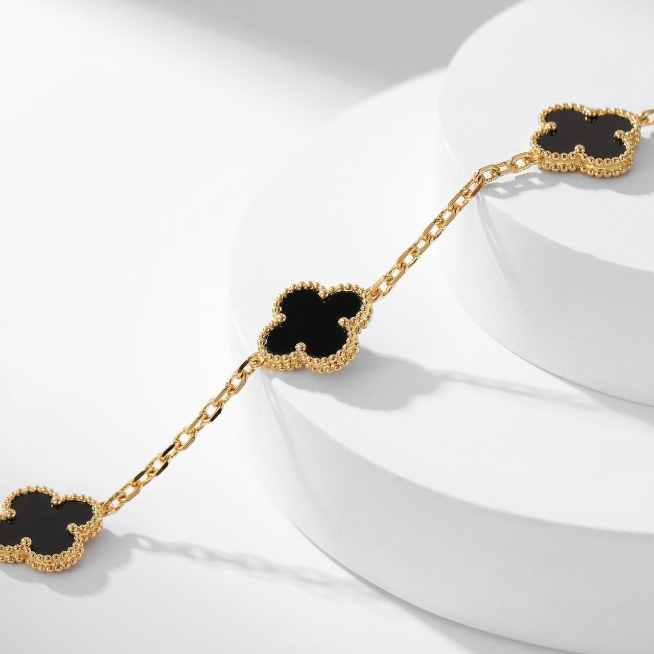 [ROYAL]CLOVERS THE 10-MOTIFS ONYX NECKLACE