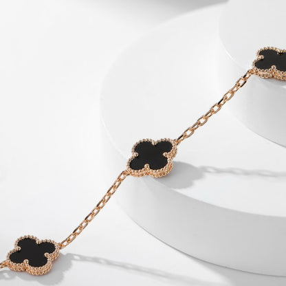 [ROYAL]CLOVERS THE 10-MOTIFS ONYX NECKLACE