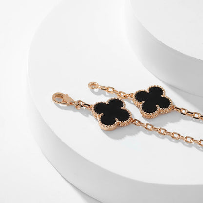 [ROYAL]CLOVERS THE 10-MOTIFS ONYX NECKLACE