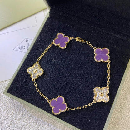 [Royal Jewellery] CLOVER 5 MOTIF VIOLET BRACELET COLLECTION