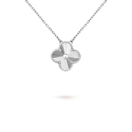 [ROYAL]CLOVER 15MM LASER NECKLACE SILVER