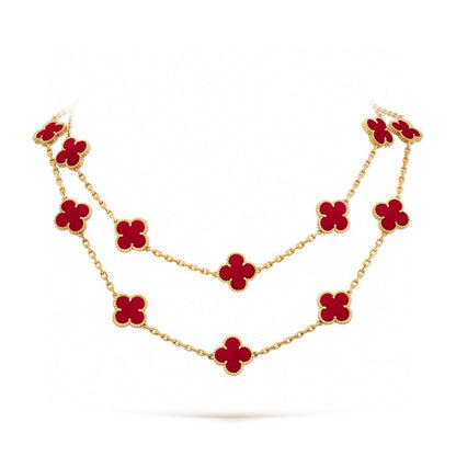 [ROYAL]CLOVER 20 MOTIFS CARNELIAN NECKLACE