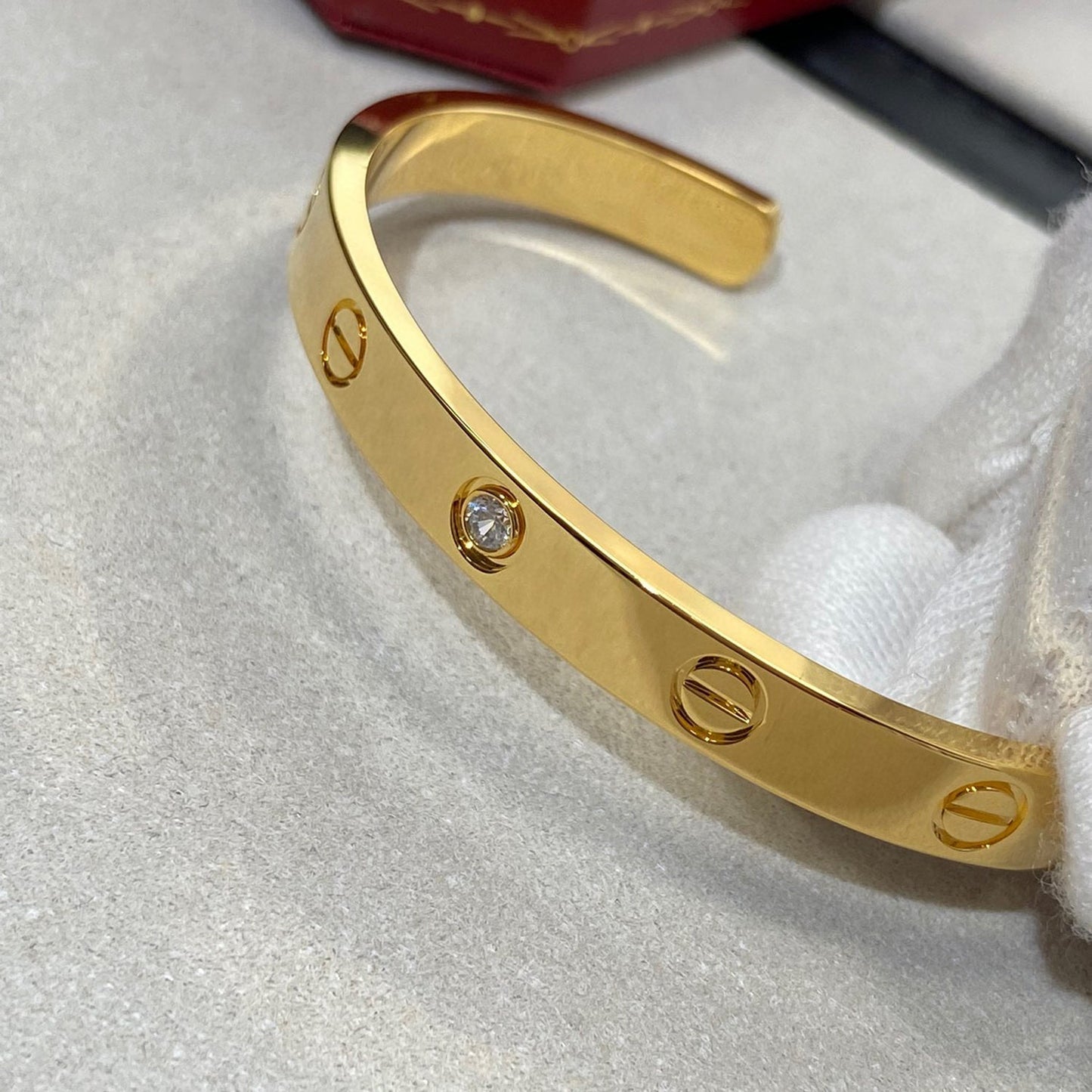 [ROYAL]LOVE BRACELET 6.1MM 1 DIAMOND OPEN CUFF