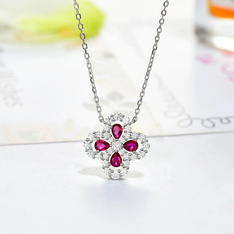 [ROYAL]LOOP NECKLACE FULL MOTIF DIAMOND 16MM MULTIPLE COLORS