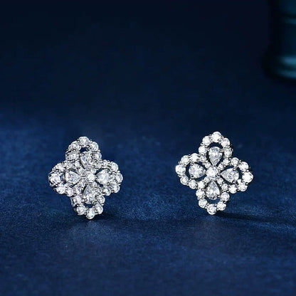 [ROYAL]LOOP EARRINGS FULL MOTIF DIAMOND 16MM SILVE