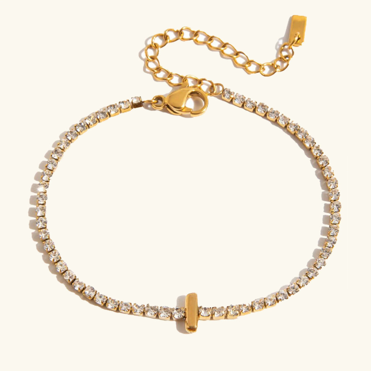 [Royal&Vicky]Avaria Tennisarmband mit Buchstaben-Anhängern