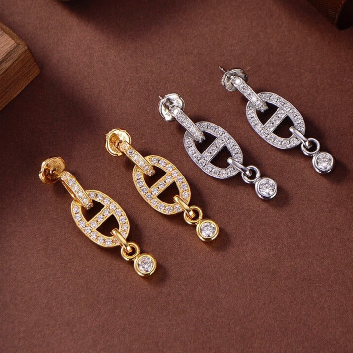 [ROYAL]HM CHAINE DIAMOND EARRINGS