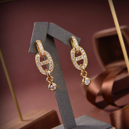 [ROYAL]HM CHAINE DIAMOND EARRINGS