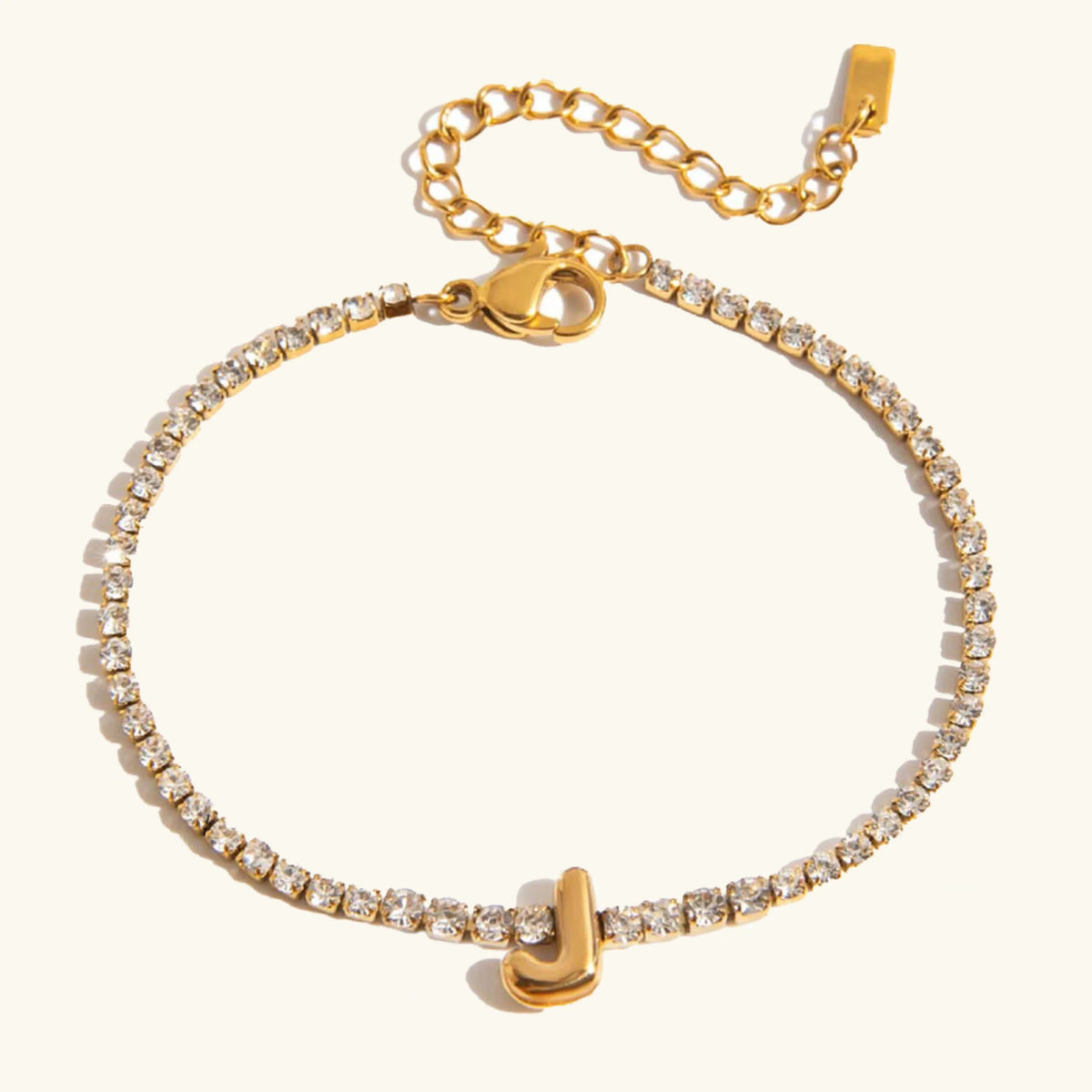 [Royal&Vicky]Avaria Tennisarmband mit Buchstaben-Anhängern